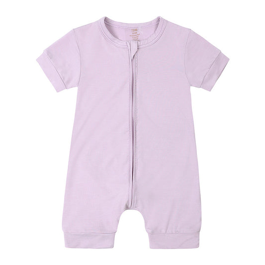 Short Sleeve Bamboo Romper Lavender