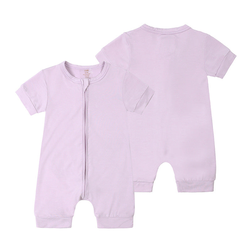 Short Sleeve Bamboo Romper Lavender