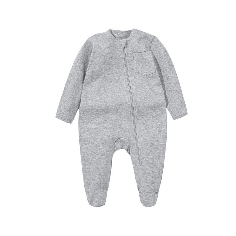 Long Sleeve Cotton Romper Tracksuit Grey