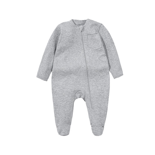 Long Sleeve Cotton Romper Tracksuit Grey