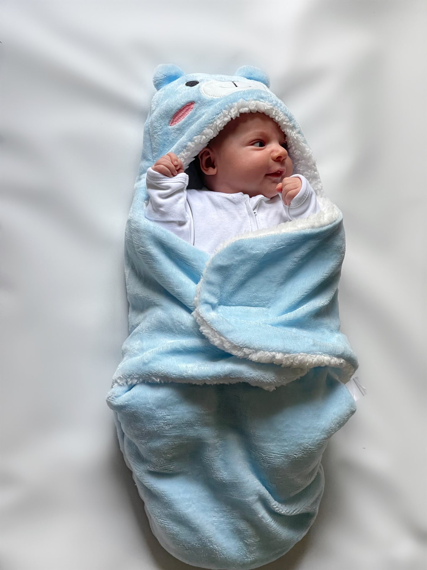 Soft Baby Animal Swaddle Wrap Blue Bear