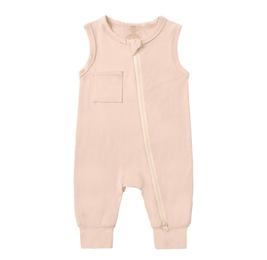 Sleeveless Bamboo Romper Apricot