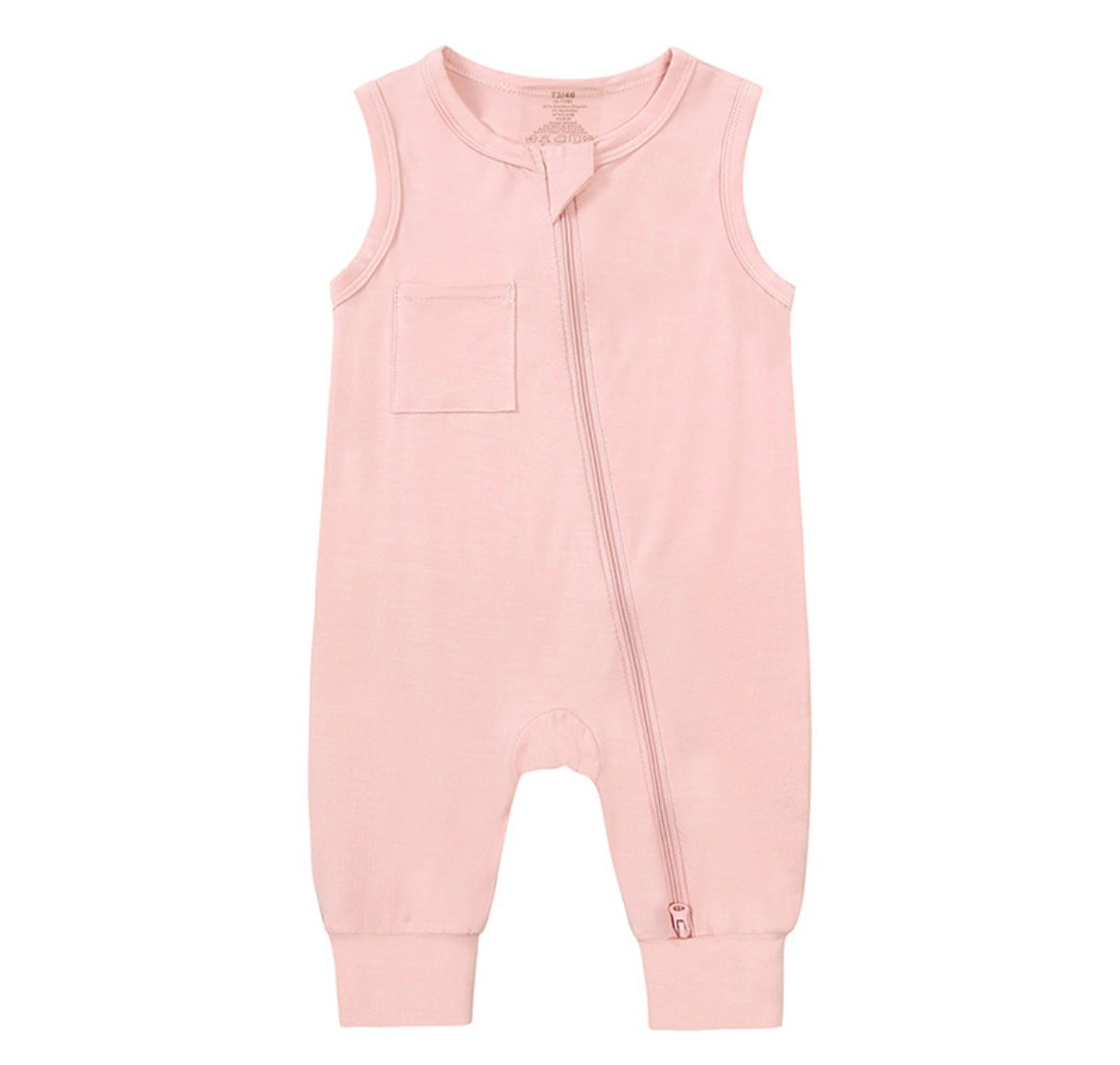 Sleeveless Bamboo Romper Cloud Pink