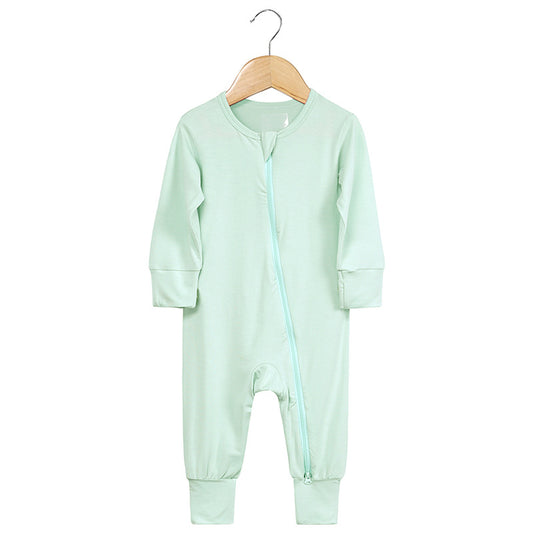 Long Sleeve Bamboo Romper Mint